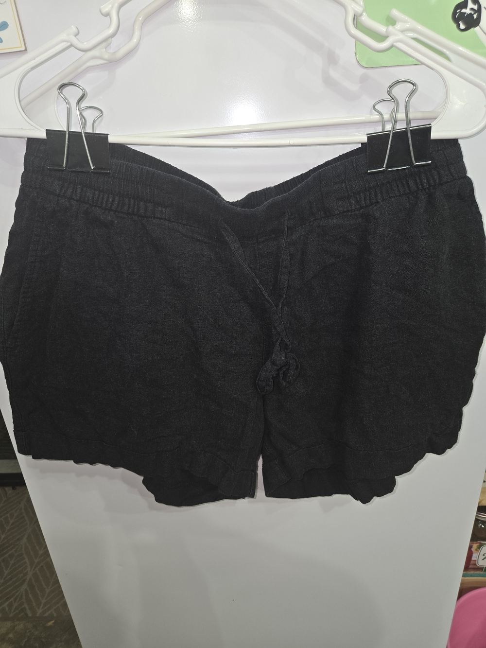 Old Navy Black Drawstring Linen Shorts